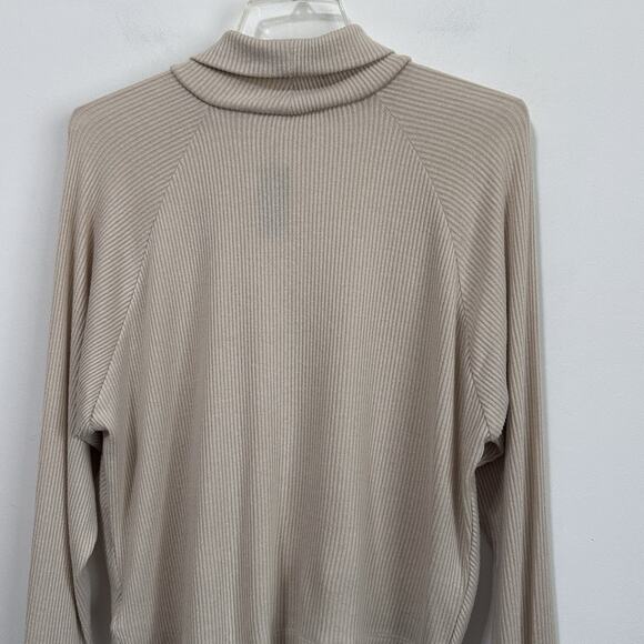 Express Sweater M Knit Top Ribbed Long Sleeve Tie Front Knot Turtleneck NEW - Picture 7 of 10